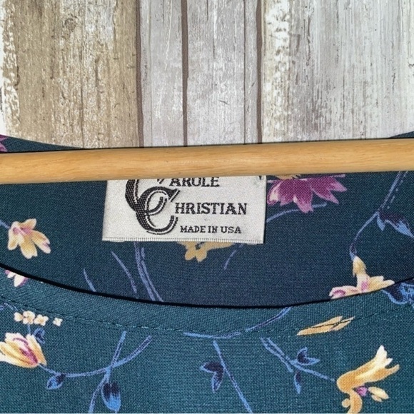 Carol Christian Hunter Green Floral Short Dress - Picture 5 of 6